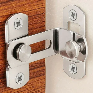 Right Angle Door Latch Hasp 90 Degree Sliding Lock Latch Anti-theft Door Bolt Stainless Steel Cabinet Furniture Lock Hardware