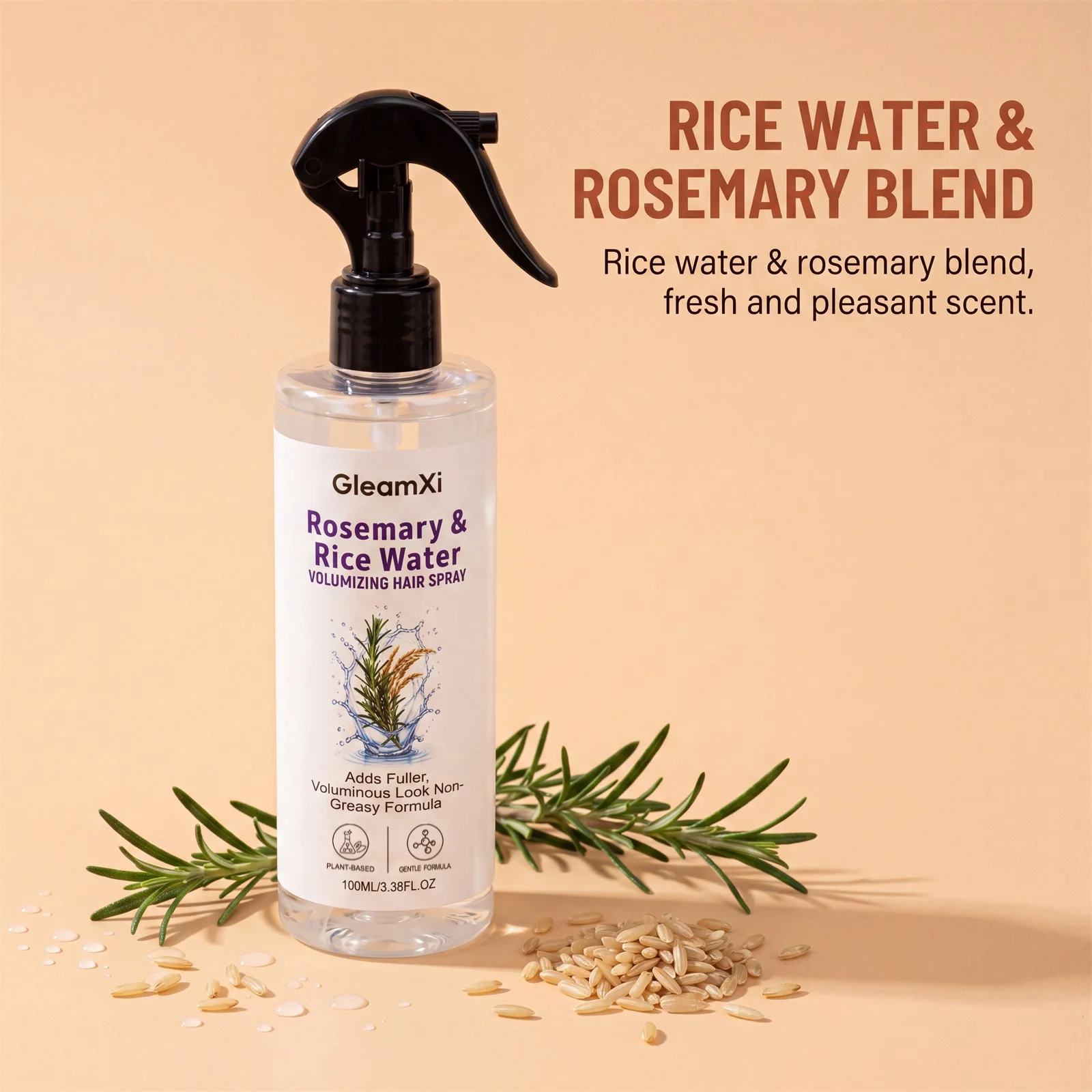 Rosemary & Rice Water Hair Spray Made with 100% Natural Extracts Lightweight Non-Greasy Formula For Softer Smoother-Looking Hai - Image 2