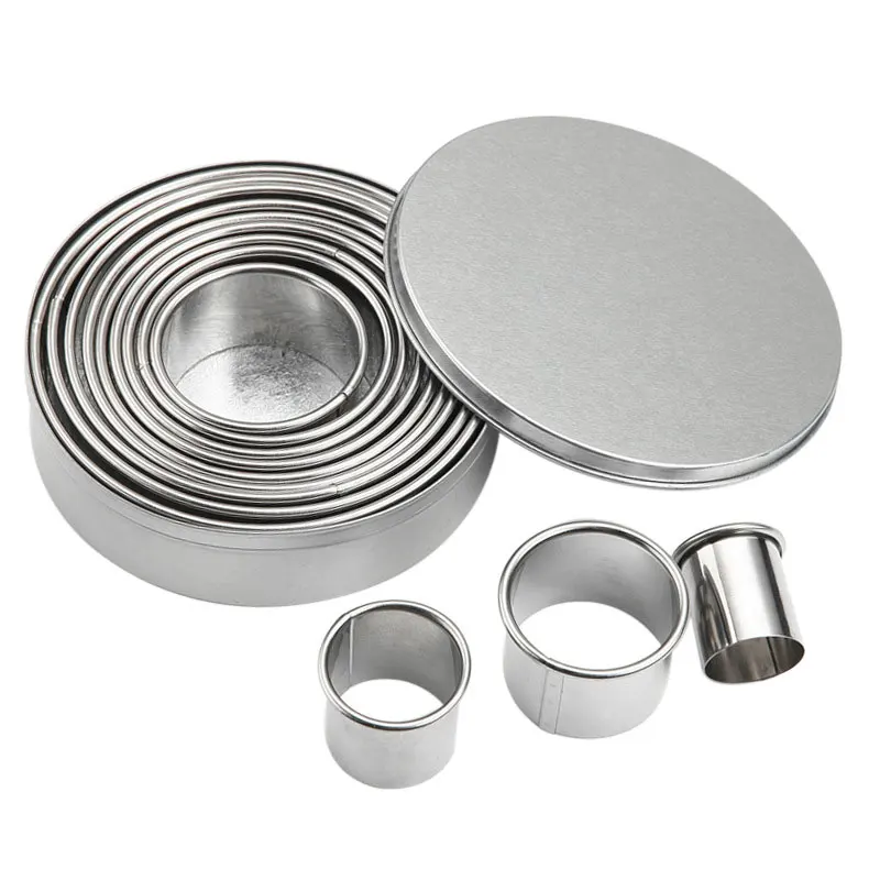 Round Cake Mold Mousse Circle Ring Kitchen Accessories Tools Pizza Baking Cooking 304 Stainless Steel Cookie Cutter 12pcs/Set - Image 4