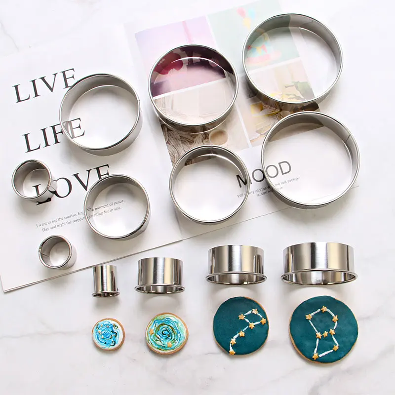 Round Cake Mold Mousse Circle Ring Kitchen Accessories Tools Pizza Baking Cooking 304 Stainless Steel Cookie Cutter 12pcs/Set - Image 5