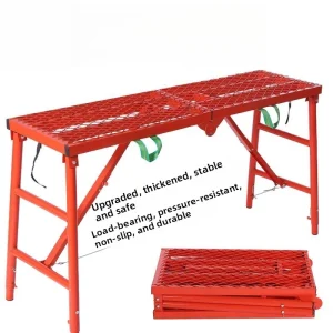 Round Tube Decoration Stool Folding Thickened Portable Mobile Scaffolding Construction High Stool Lifting Platform