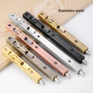 Rustproof Stainless Steel Concealed Fire Door Bolt Latch, Easy Install Security Lock for Home Office Garage