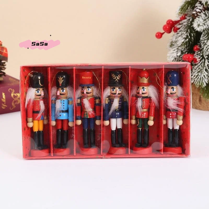S-1/3/6Pcs Desktop Decor 12cm Miniatures Nutcracker Puppet Ornaments Cartoon Walnuts Soldiers Band Doll Pendant Christmas Gift - Image 2