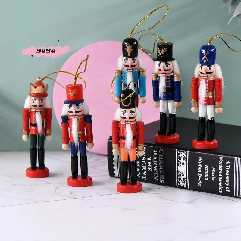 S-1/3/6Pcs Desktop Decor 12cm Miniatures Nutcracker Puppet Ornaments Cartoon Walnuts Soldiers Band Doll Pendant Christmas Gift - Image 5