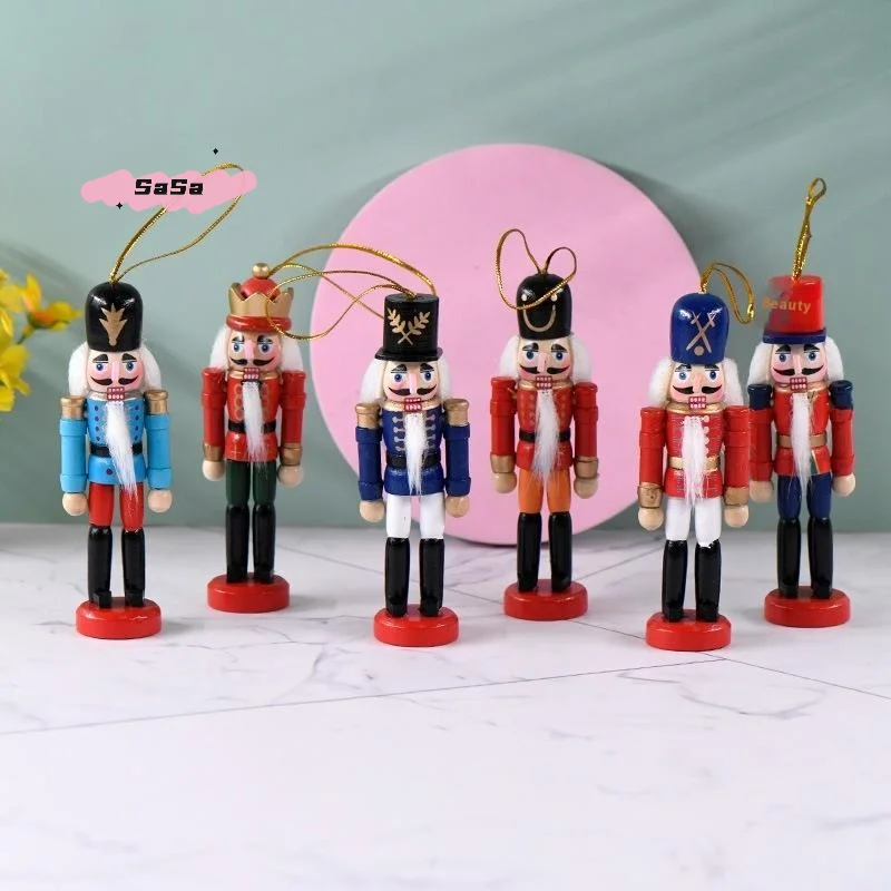 S-1/3/6Pcs Desktop Decor 12cm Miniatures Nutcracker Puppet Ornaments Cartoon Walnuts Soldiers Band Doll Pendant Christmas Gift - Image 3
