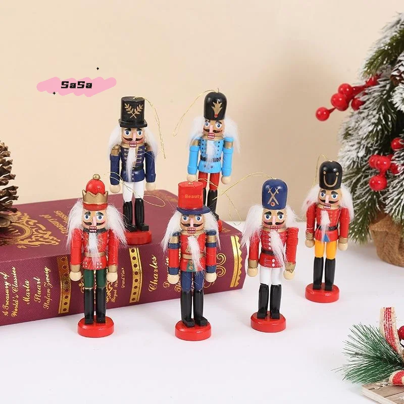 S-1/3/6Pcs Desktop Decor 12cm Miniatures Nutcracker Puppet Ornaments Cartoon Walnuts Soldiers Band Doll Pendant Christmas Gift - Image 4