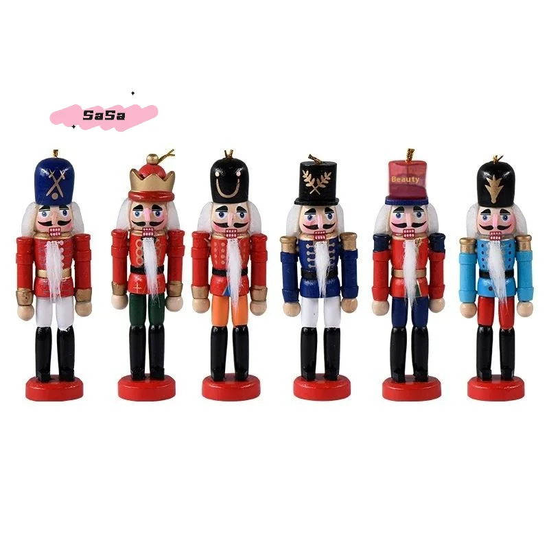 S-1/3/6Pcs Desktop Decor 12cm Miniatures Nutcracker Puppet Ornaments Cartoon Walnuts Soldiers Band Doll Pendant Christmas Gift - Image 6