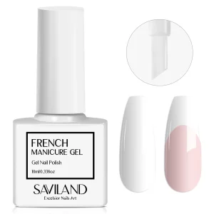 SAVILAND 10ml White Gel Nail Polish French Extension UV LED Gel French Tip Nail Art Nail Supplies For Manicure Nail Art Starter