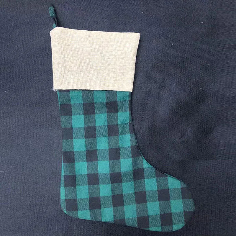 SCCFMM 10Pcs Christmas Stocking Ornaments Cotton Linen Xmas Socks Candy Gift Bags Decorations Blank for Custom Logo Image - Image 2
