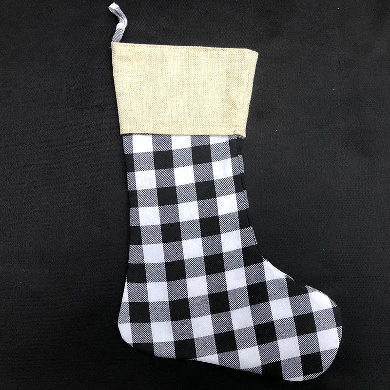 SCCFMM 10Pcs Christmas Stocking Ornaments Cotton Linen Xmas Socks Candy Gift Bags Decorations Blank for Custom Logo Image - Image 6