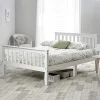 Safe Solid Pine Wood Bed Frame 13 Reinforced Slats 3 Support Legs Anti-fall Eco-friendly Non-toxic Wooden Bed for Household Sleeping Room