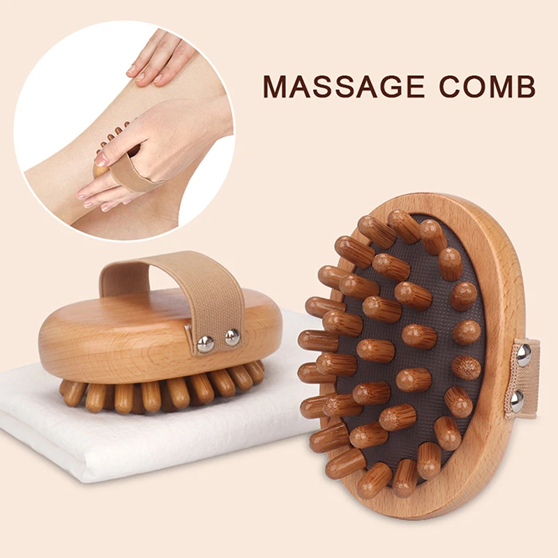 Sandalwood Gua Sha Massage Brush Head Neck Shoulder Abdominal Leg Body Meridian Massager Gua Sha Comb Wooden Massage Tools