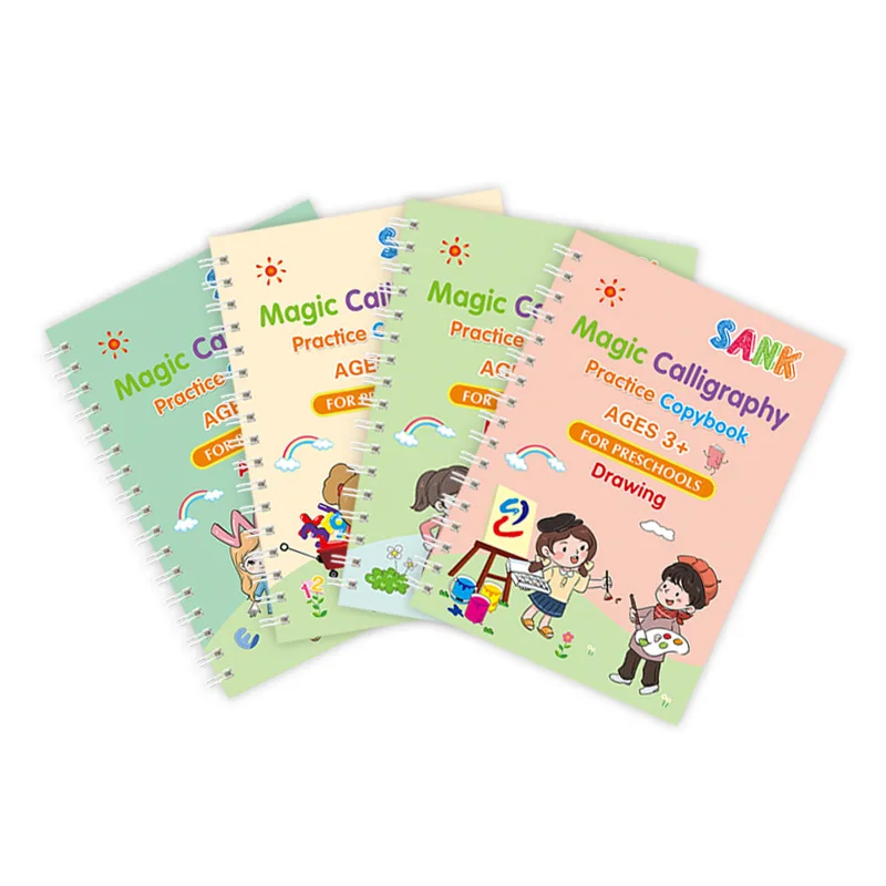 Sank Magic Practice Copybook Pen Preschools Kids Calligraphy English Verison Free Wiping Children Reusable Writing Book - Image 3