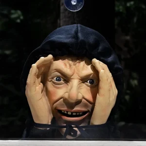 Scary Peeper Freak Halloween Decoration Peeping Tom Indoor and Outdoor Window Hanging Mask for Spooky House Party Scares Tricks