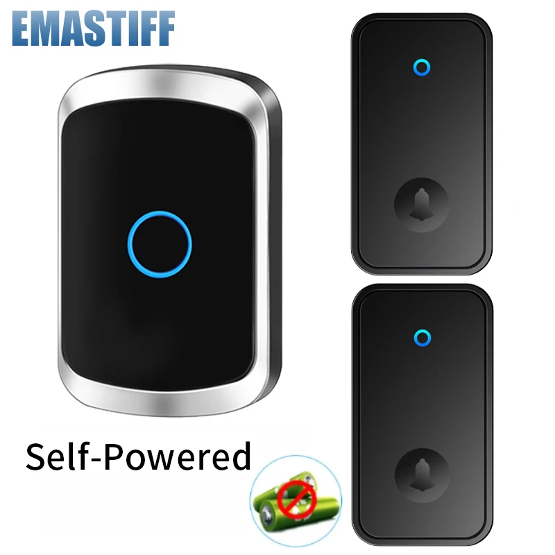Self Powered Waterproof Wireless Doorbell Smart Home Without Battery Doorbell With Ringtone 150M Remote Receiver Bell