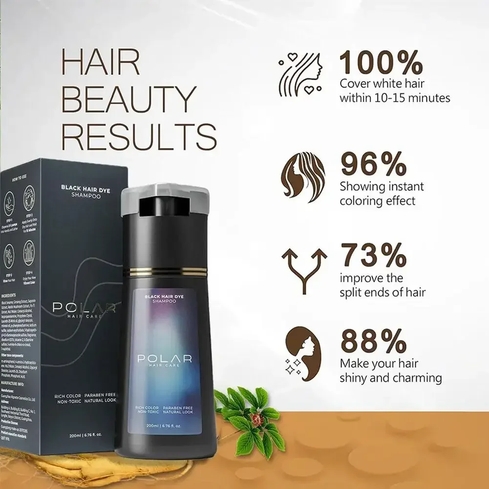 Shampoo de tintura de cabelo para cabelos grisalhos para mulheres homens kit de tintura de cabelo natural semi permanente shampo - Image 4