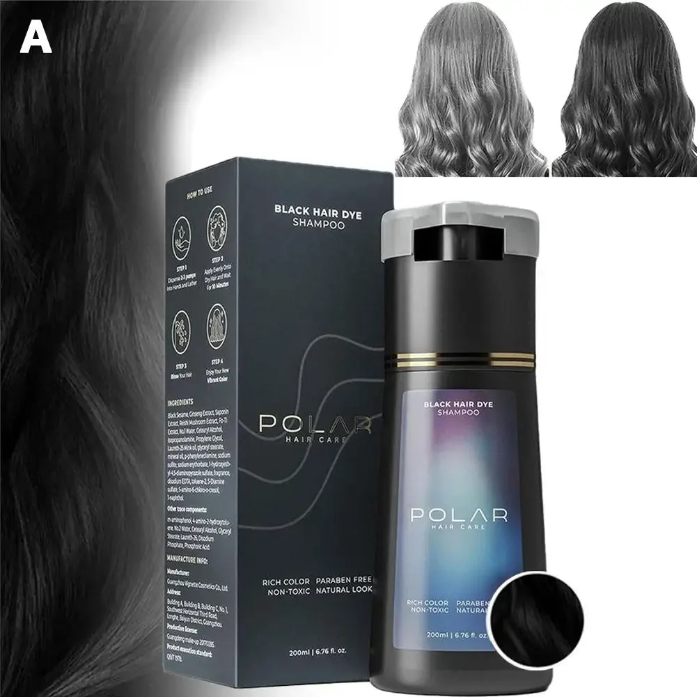 Shampoo de tintura de cabelo para cabelos grisalhos para mulheres homens kit de tintura de cabelo natural semi permanente shampo - Image 5