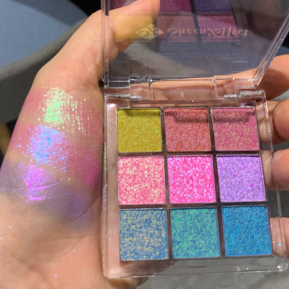 Sheeneffect Chameleon Chrome Eyeshadow Palette 9 Colors High End Makeup Cosmetics - Image 3