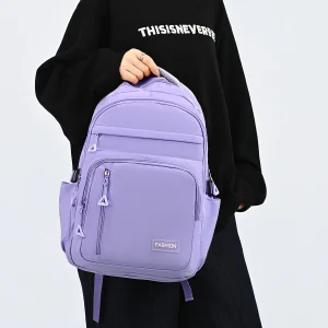 Simple Candy Colored Gentle Backpack Lightweight Load Reducing Multi-layer Storage Student School Bags Campus Commuting Backpack
