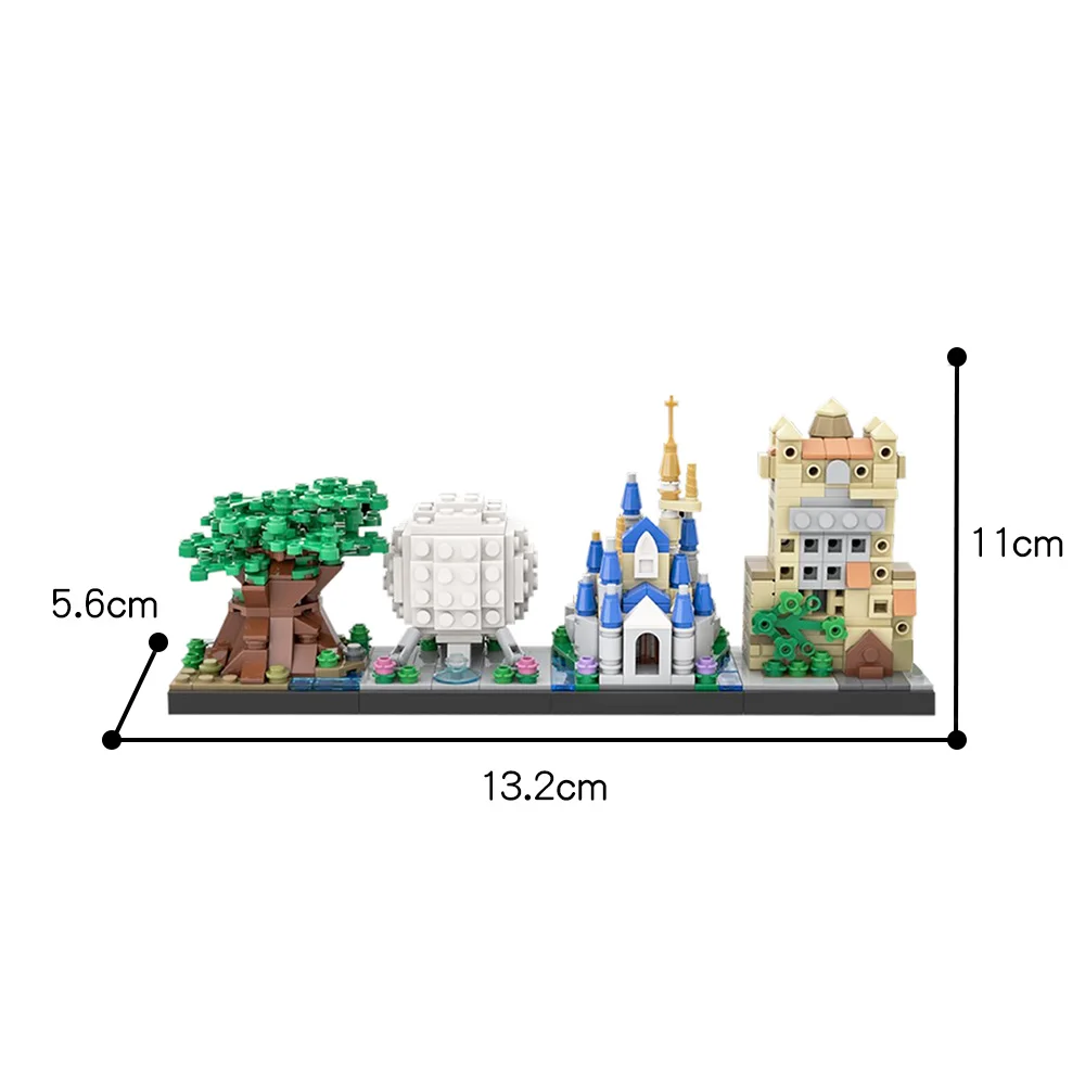 Simplified Fairy Tale Theme Park Building Kit High-Detail Cartoon Castle Skyline Small Particle Bricks Desktop Display Gift - Image 3