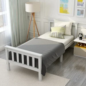 Single Bed 3ft Solid Pine Wooden Bed Frame for Adults Kids 90 X 190 cm