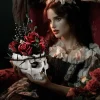 Skeleton Roses Skull Flowers Block Gothic Horror Bouquet Building Set Construction Toy Dark Home Decor Halloween Gifts for Adult