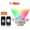 Smart LED Downlight RGB 10W Ceiling Recessed Dimable Spot Lamp RGB+CW+WW Color Changeable Bluetooth APP Control Dimmable Memory