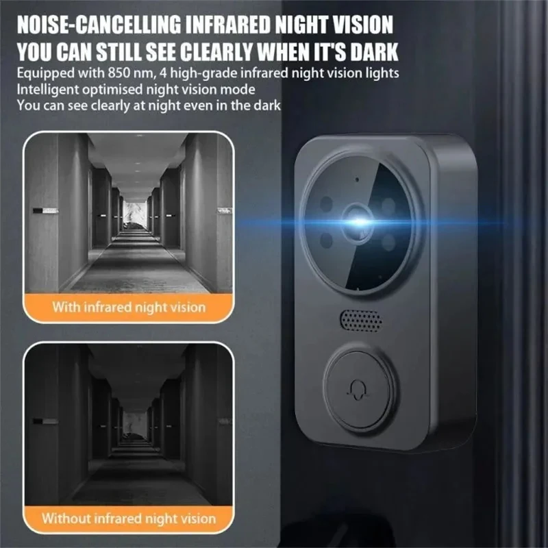 Smart Video Doorbell Camera Wireless, 1080P HD with Night Vision, 2.4G WiFi, Motion Detection, 2-Way Audio, and Cloud Service - Image 2