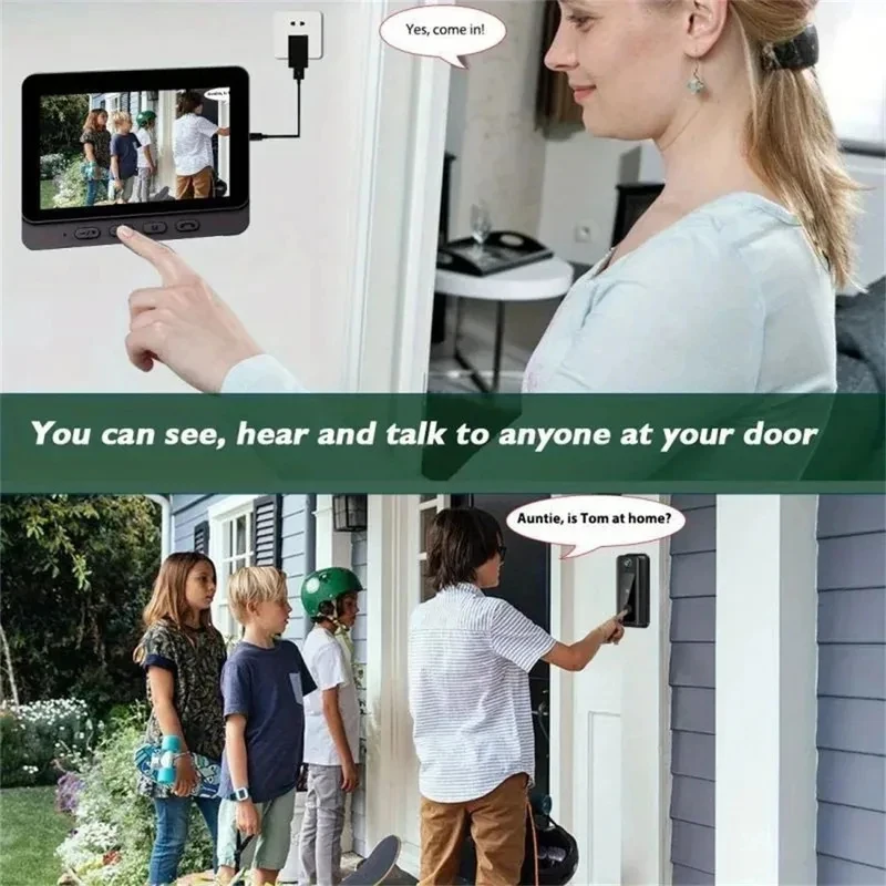 Smart Video Doorbell Camera Wireless, 1080P HD with Night Vision, 2.4G WiFi, Motion Detection, 2-Way Audio, and Cloud Service - Image 3