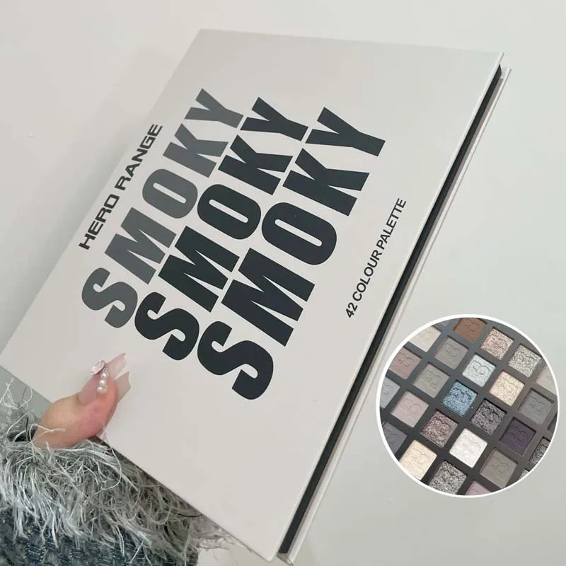 Smoky 42-Color Eyeshadow Palette, Matte Pearl Glitter Highlight, Waterproof Long Lasting Fine Texture Daily Eye Makeup - Image 3