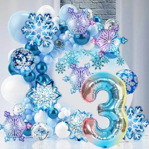 Snowflake Foil Mylar Balloon for Frozen Snow Princess Theme Birthday Party Decoration Christmas Winter Wonderland Party Supplies