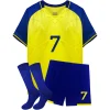 Soccer Jerseys Kids 7 Sports Fan for Boys Girls Youth Soccer Shirts and Shorts Stockings Set for 4-14 Years