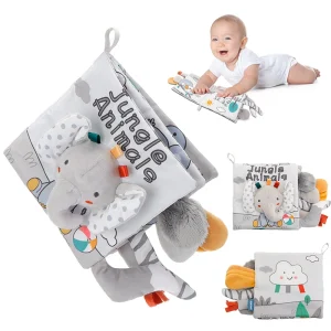 Soft Baby Books 3D Touch Feel High Contrast Cloth Book Sensory Early Learning Stroller Toys for Infant Toddler Toy 0-12 Months