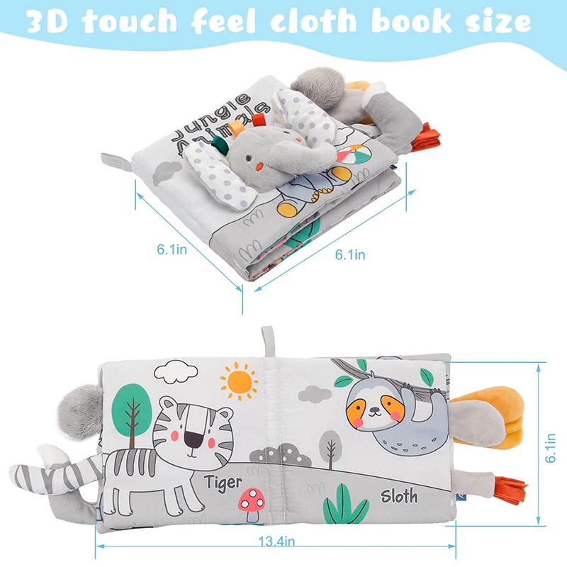 Soft Baby Books 3D Touch Feel High Contrast Cloth Book Sensory Early Learning Stroller Toys for Infant Toddler Toy 0-12 Months - Image 6