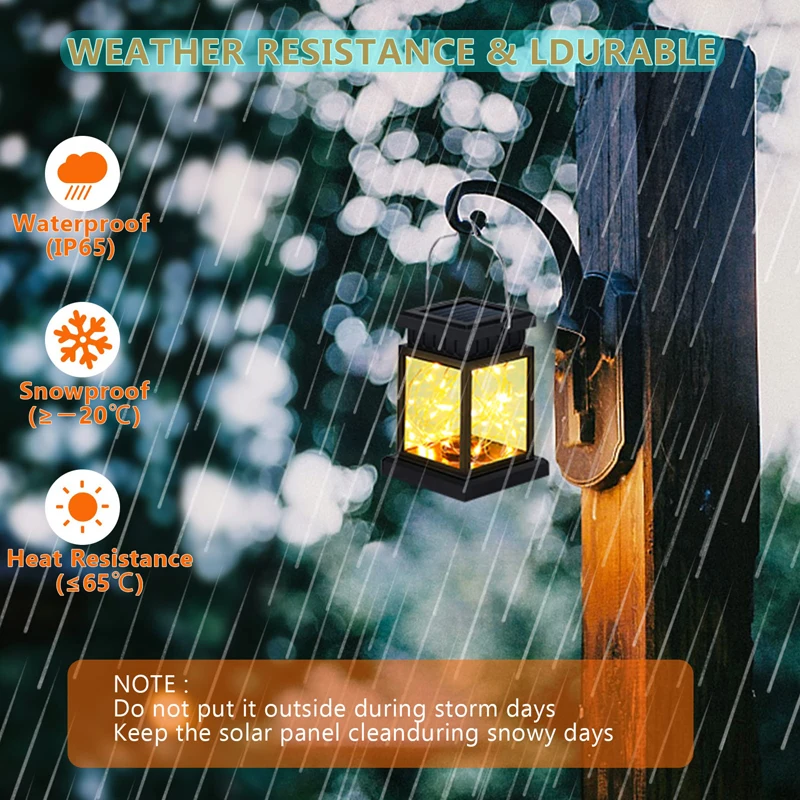 Solar LED Lantern Outdoor Hanging Candle Lights Floor Panel Candle Patio Indoor Balcony Birds Decoration Lighting For Garden - Image 4