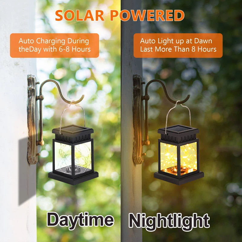Solar LED Lantern Outdoor Hanging Candle Lights Floor Panel Candle Patio Indoor Balcony Birds Decoration Lighting For Garden - Image 6