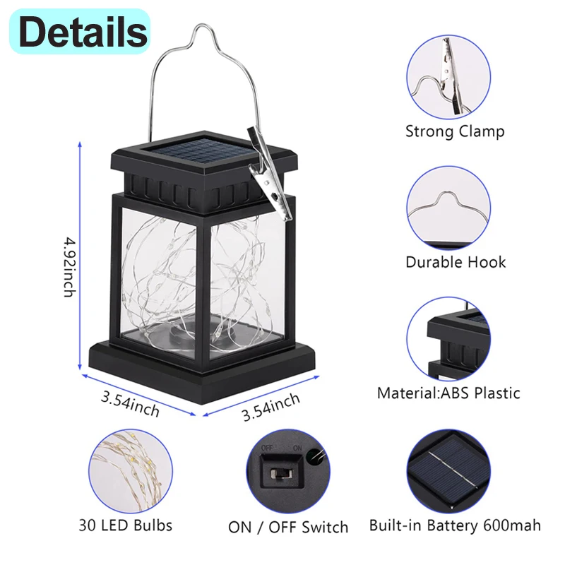 Solar LED Lantern Outdoor Hanging Candle Lights Floor Panel Candle Patio Indoor Balcony Birds Decoration Lighting For Garden - Image 3