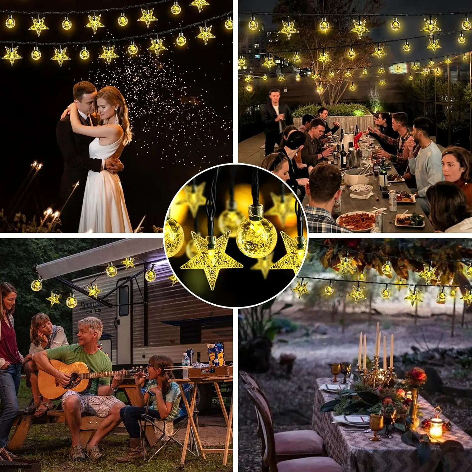 Solar LED String Lights Outdoor Camping Decor Crystal ball and stars String Lights 8 Modes Solar Lamp for Halloween Christmas - Image 5