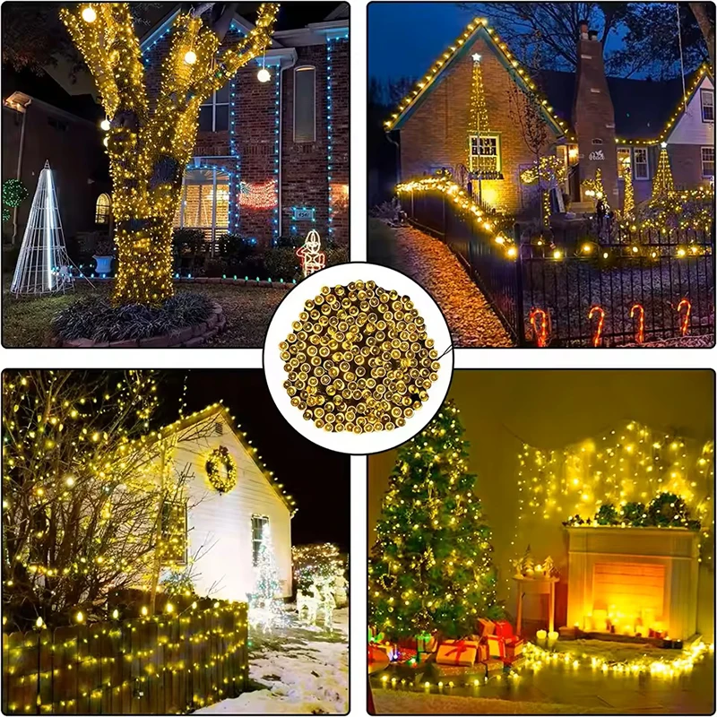 Solar Outdoor String Lights 50/100/200/300 LED Solar Waterproof Lights With 8 Lighting Mode Garland Lights For Tree Party Decor - Image 2