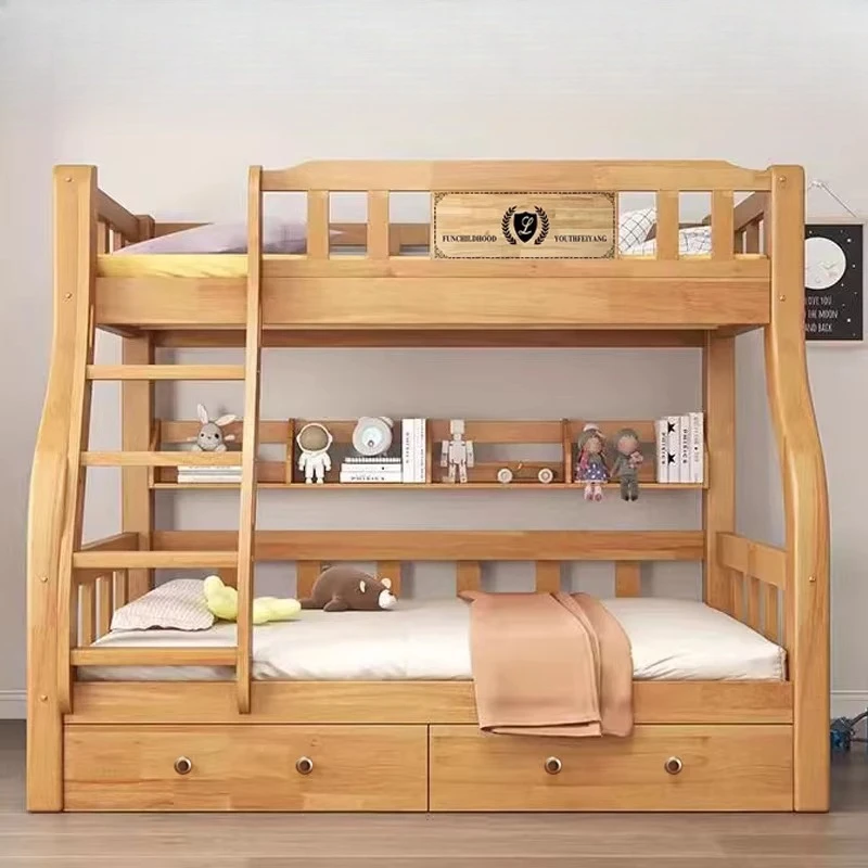 Solid Wood Bunk Bed with Dovetail Joint Full Solid Wood Double Decker Bed for Kids Sturdy Children's Bedroom Furniture - Image 3