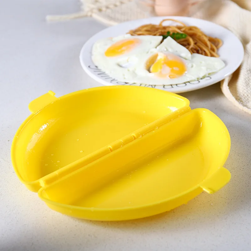 Spot Household Omelette Mold Plastic Microwave Oven Egg Steamer Semicircular Fried Meat Patty Omelette Egg Rice Box - Image 3
