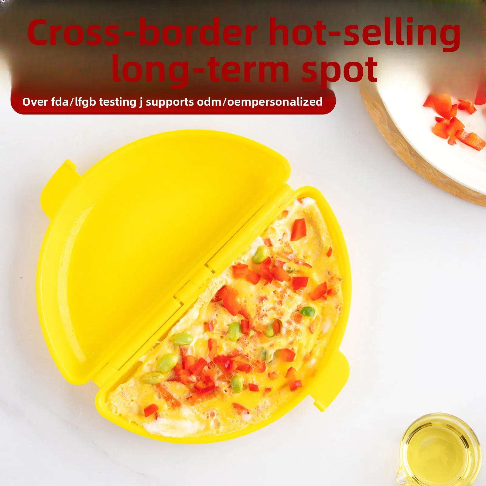 Spot Household Omelette Mold Plastic Microwave Oven Egg Steamer Semicircular Fried Meat Patty Omelette Egg Rice Box