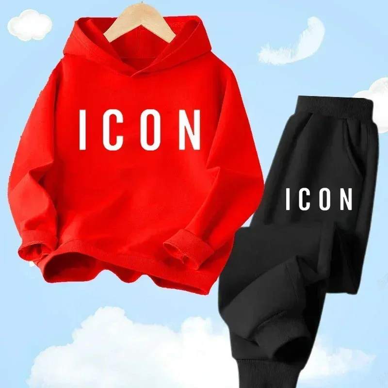 Spring Autumn New Fashion Kids Tracksuits 3-12 Years Boys and Girls Casual Sports Hoodie Tops+Pants 2PC Sets Children's Clothing - Image 2
