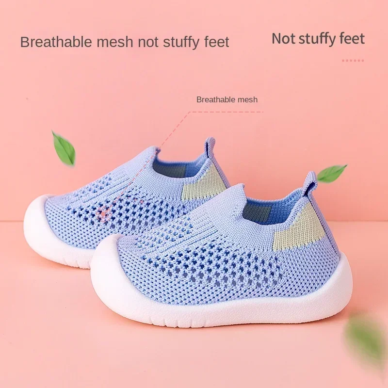 Spring Summer Toddler Shoes Breathable Knitted Kids Sneakers Boys Slip-on Tennis Shoes Girls Soft Non-slip School Casual Shoes - Image 2