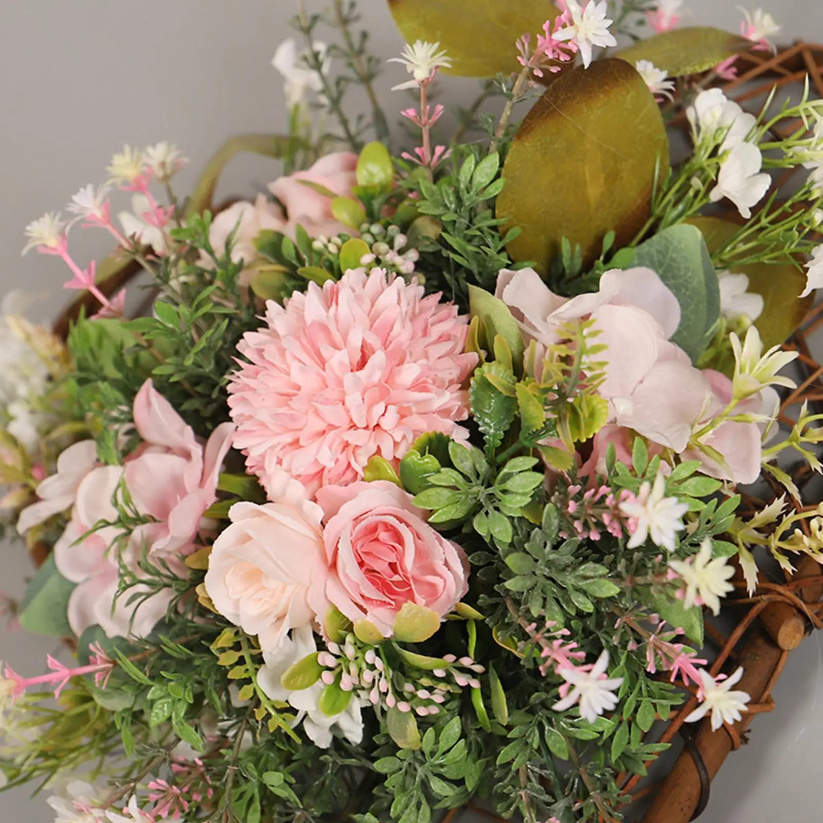 Spring Wreath Eucalyptus Wreath Garland Simulation Ball Chrysanthemum for Living Room Garden Party Christmas Yard Spring Wreath Eucalyptus Wreath Garland Simulation Ball Chrysanthemum for Living Room Garden Party Christmas Yard