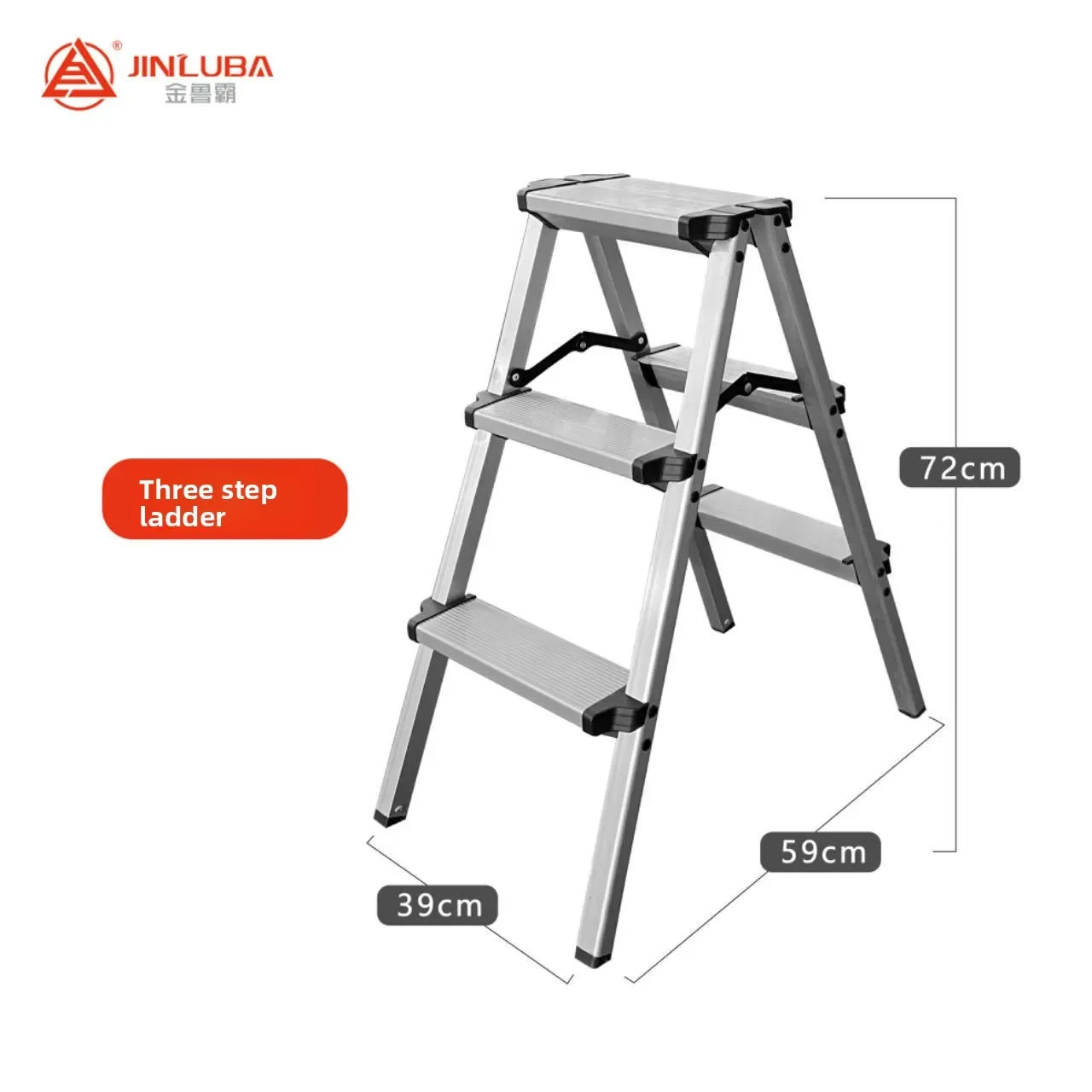Stable Wide double-sided herringbone ladder folding household extension ladder shrinking aluminum alloy lifting stairs - Image 2