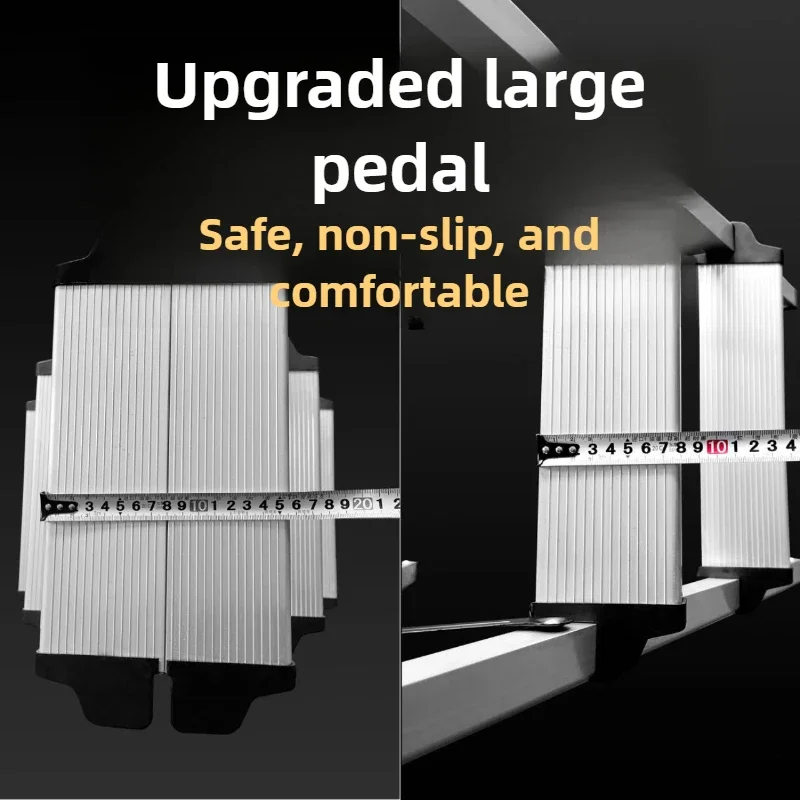 Stable Wide double-sided herringbone ladder folding household extension ladder shrinking aluminum alloy lifting stairs - Image 5