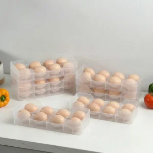 Stackable PP Plastic Egg Storage Box Fridge Organizer Refrigerator Food Container Tray Kitchen Accessories Egg Holder