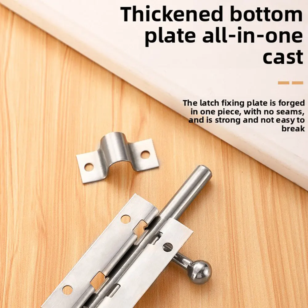 Stainless Steel Door Bolt Lock,Universal Old-Fashioned Thickened Door-Bolt,Solid Sliding Bolts Latch With Screws Home Hardware - Image 3