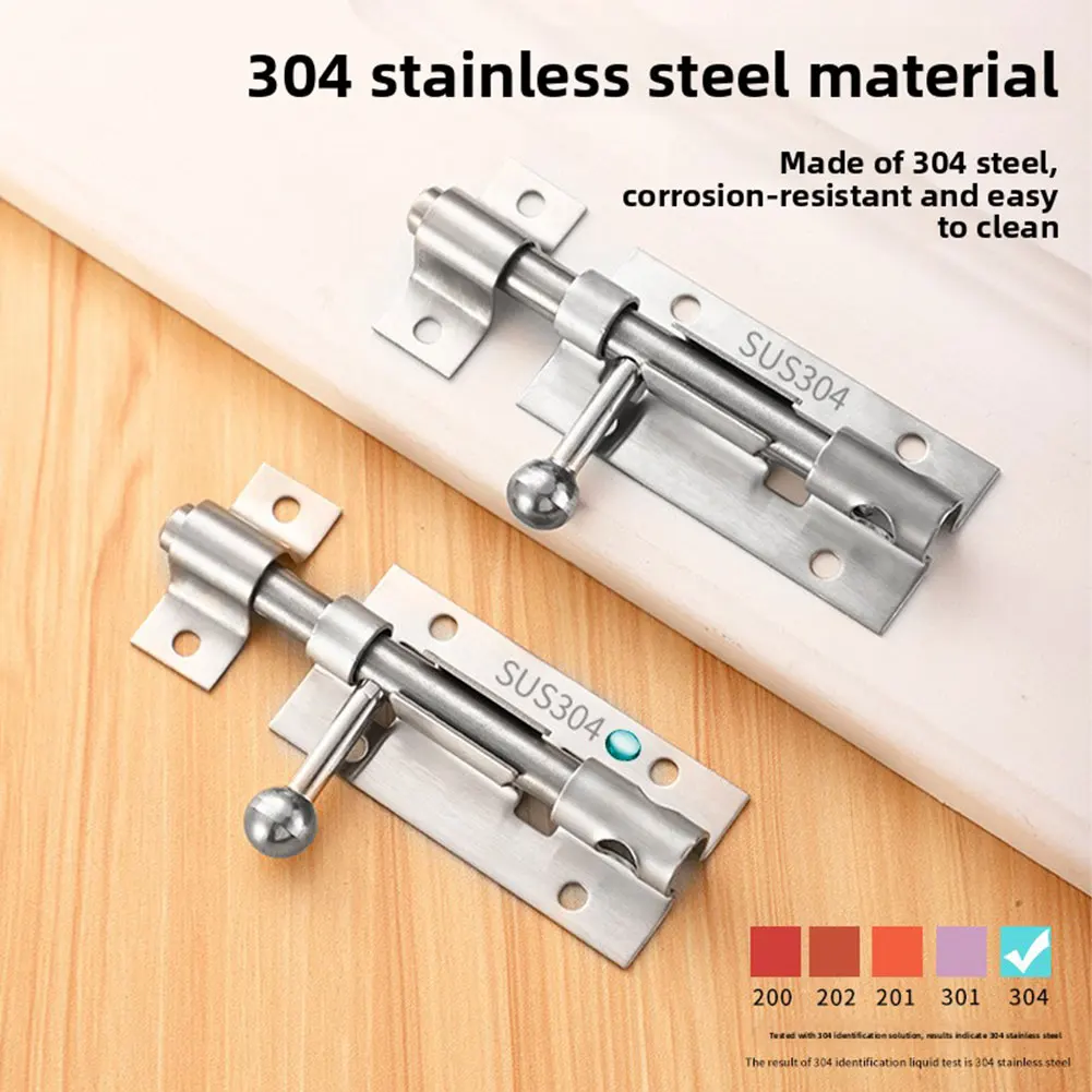 Stainless Steel Door Bolt Lock,Universal Old-Fashioned Thickened Door-Bolt,Solid Sliding Bolts Latch With Screws Home Hardware - Image 4